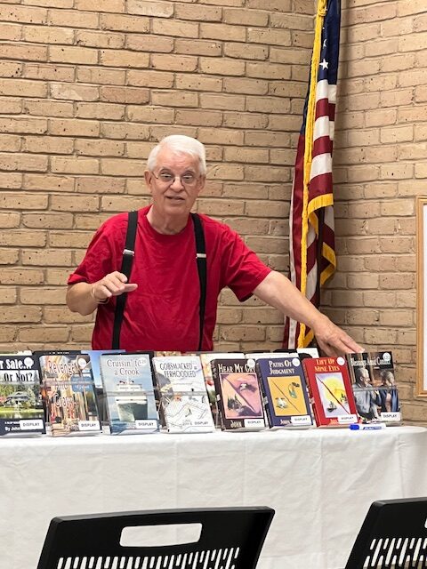 Author with Books
