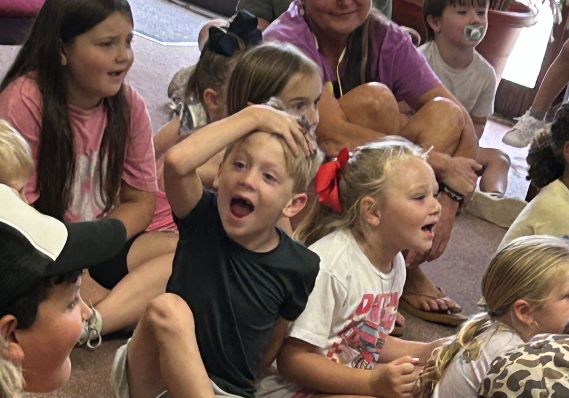 Drive-through window or community activity at the Mize Library